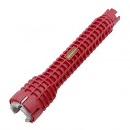 Cheie pentru conducte de apa, multifunctionala, abs, instalare chuveta, 26x5.2 cm, rosu