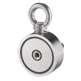 Magnet fishing d60 mm doua fete 2x120 kg puternic forta prindere acvatic neodim