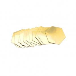Set 12 oglinzi decorative acrilice cristal, forma hexagon, auriu,160x138mm