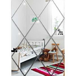 Set 13 oglinzi decorative din plastic pvc premium, forma de romb diamant, dimensiune 86 cm x 56 cm, aplicare