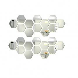 Set 24 bucati oglinda hexagonala acrilica 18,5 x 9,2 cm diametru 16 cm g glixicom�