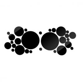 Set 30 oglinzi decorative din sticla acrilica, pentru design interior, model rotund, negru