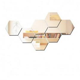 Set stickere acril decorative, hexagon, 160 mm x 160 mm x 5 bucati