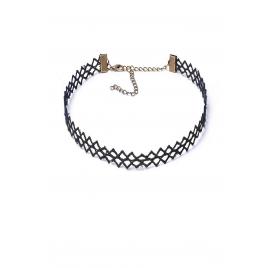 Choker mystyle fashion black mesh - colier elegant pentru gat - black delux