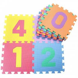 Covor puzzle din spuma malplay, 10 piese cu cifre, 29 x29 cm