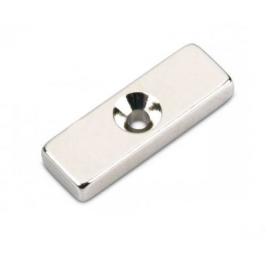 Magnet neodim bloc 30mm x 10mm x 5mm, cu orificiu