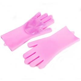 Manusi de silicon timeless tools, pentru spalat vase, curatare, roz