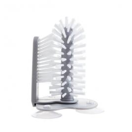 Perie dubla pentru spalat vase, pahare, borcane, interior/exterior, fixare cu ventuza