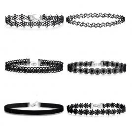 Set 6 choker oem, catifea, negru