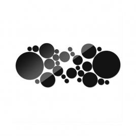 Stickere decorative rotunde din oglinda acrilica, 21x52 cm, 26 buc, negru