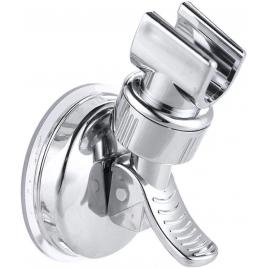 Suport para dus cu ventuze, reglabil 360 grade, argintiu, 10.5x7 cm