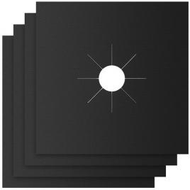 Set 4 folii de protectie pentru plita m008b, reutilizabile, fibra de sticla/teflon, 27x27 cm, negru