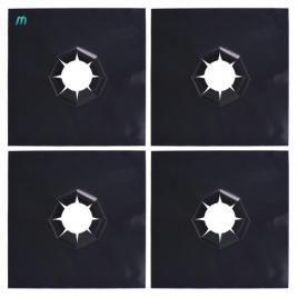 Set 4 folii de protectie reutilizabile pentru plita sau aragaz, negru