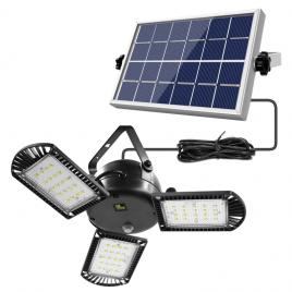 Lampa cu Panou Solar Premium, 60 LED, 800lm, Telecomanda, Reglabila 360°, Acumulator 4400mah