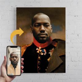 Portret personalizat pictura Colonel printat panza canvas 50x40cm
