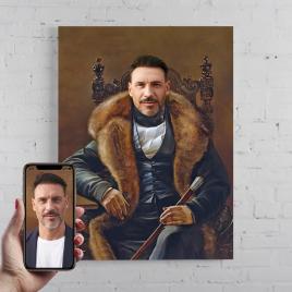 Portret personalizat pictura Duce printat panza canvas 50x40cm