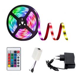 Banda led rgb 5 metri,  multicolora, cu telecomanda