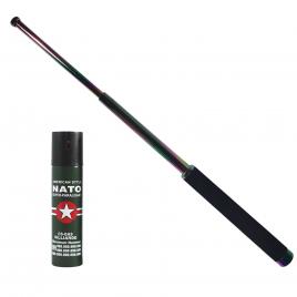 Baston telescopic 65 cm, rainbow, cadou spray nato 60 ml