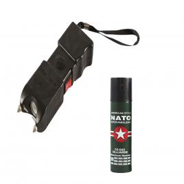 Electrosoc, negru, 400 kv, spray paralizant nato 60 ml cadou