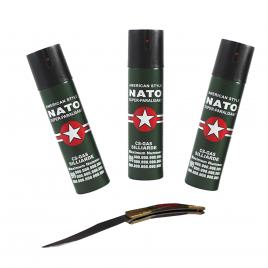 Set 3 sprayuri nato, cadou briceag model spaniol 21 cm