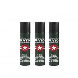 Set 3 sprayuri paralizante ideallstore®, nato defence, propulsie jet, 60 ml, verde