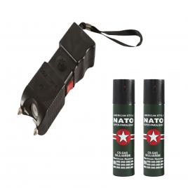 Set autoaparare ideallstore®, doua sprayuri paralizante jet 60 ml si electrosoc, 400 kv