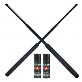 Set autoaparare ideallstore®, format din doua bastoane telescopice 50 cm si doua sprayurijet 60 ml