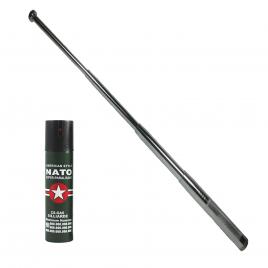 Set de autoapare ideallstore® format din baston telescopic 65 cm si spray jet 60 ml