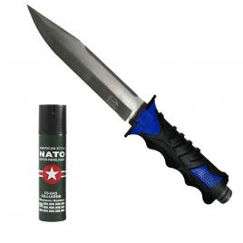 Set supravietuire ideallstore®, cutit survival 35 cm si spray jet 60 ml