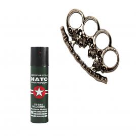 Spray nato 60 ml, cadou rozeta, craniu, 1 cm, gri metalizat