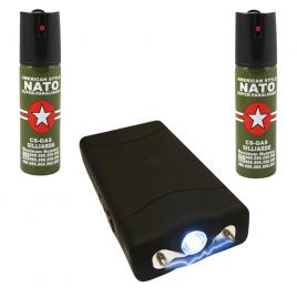 Set autoaparare ideallstore®, electrosoc tw 800 si 2 spray-uri paralizante 60ml