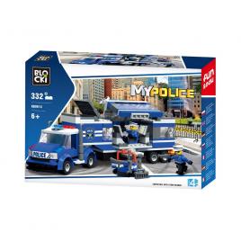 Set cuburi constructie blocki my police - brigada de politie mobila 332 piese