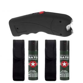 Set electrosoc tw 309, 2.5 mil v, 12 cm si  doua sprayuri paralizante , ideallstore®, propulsie jet, 60 ml