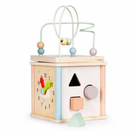 Cub educational din lemn pentru copii ecotoys
