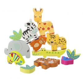 Joc animale din jungla de stivuit orange tree toys