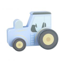 Jucarie de impins tractor albastru din lemn orange tree toys