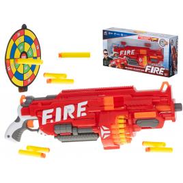 Arma blaze storm cu 40 gloante din spuma + tinta, rosu