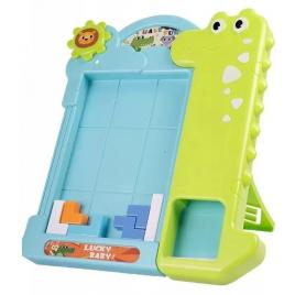 Joc tetris malplay in forma de dinozaur, verde