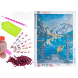 Pictura, broderie, mozaic cu diamante 5d 40 cm x 30 cm model lac
