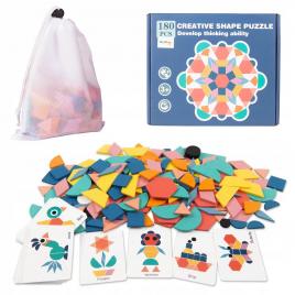 Puzzle creativ malplay, din lemn, 180 piese
