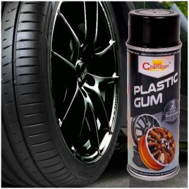 Spray vopsea cauciucata pentru jante, culoare neagra, 400ml, champion color