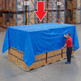 Prelata impermeabila cu ochiuri metalice de prindere, dimensiune 4,0m x 6,0m, densitate 80g/m2, culoare albastra