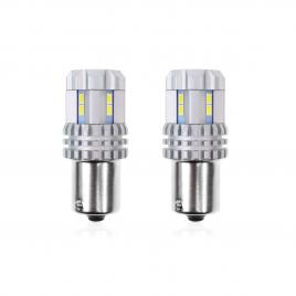 Set becuri auto cu led canbus compatibil p21 r5w/r10w 22 smd alb 12v/24v, destinat competitiilor auto sau off-road