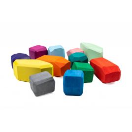 Set handmade, wooden rocks