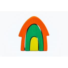 Set handmade marc toys, casuta din povesti portocaliu