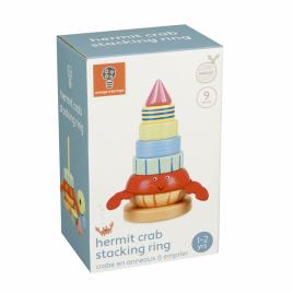 Jucarie din lemn de stivuit cu crab, orange tree toys