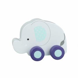 Elefant - jucarie din lemn cu roti, orange tree toys