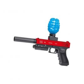 Pistol automat cu bile de gel, cu ochelari de protectie, incarcare USB, negru/rosu, Vivo CZ07-1