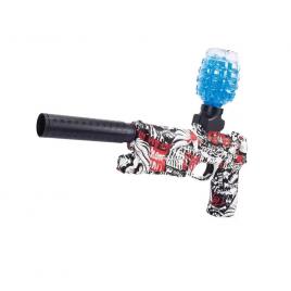 Pistol automat cu bile de gel, cu ochelari de protectie, incarcare USB, rosu/negru/alb, Vivo CZ07-3