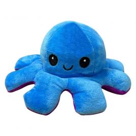 Caracatita reversibila din plus cu doua emotii, cu LED, mov/albastru, 20 x 8 cm, Vivo OCTOPUS-PURPLE/BLUE